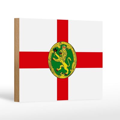 Panneau en bois drapeau Aurigny 18x12 cm Décoration drapeau d'Aurigny