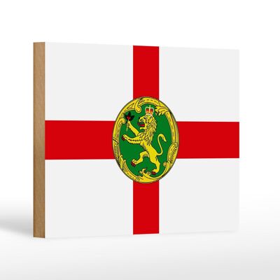 Holzschild Flagge Alderney 18x12 cm Flag of Alderney Dekoration