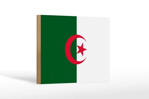 Holzschild Flagge Algeriens 18x12 cm Flag of Algeria Dekoration