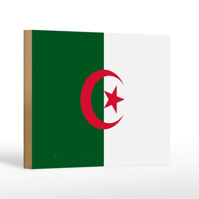Letrero de madera Bandera de Argelia 18x12 cm Decoración Bandera de Argelia