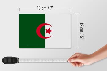Panneau en bois drapeau de l'Algérie 18x12 cm Décoration drapeau de l'Algérie 4