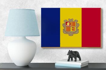 Panneau en bois drapeau d'Andorre 18x12 cm Décoration drapeau d'Andorre 3