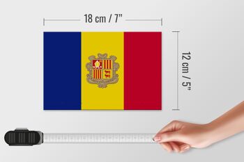 Panneau en bois drapeau d'Andorre 18x12 cm Décoration drapeau d'Andorre 4