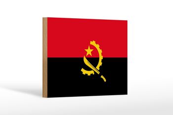 Panneau en bois drapeau de l'Angola 18x12 cm Décoration drapeau de l'Angola 1