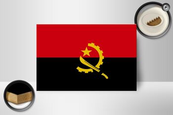 Panneau en bois drapeau de l'Angola 18x12 cm Décoration drapeau de l'Angola 2