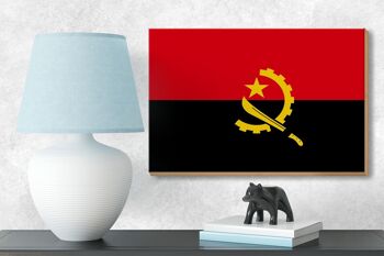 Panneau en bois drapeau de l'Angola 18x12 cm Décoration drapeau de l'Angola 3