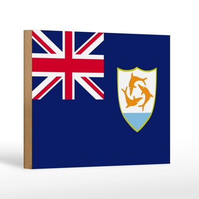 Panneau en bois drapeau d'Anguilla 18x12 cm Décoration drapeau d'Anguilla