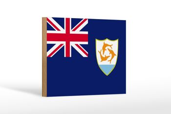 Panneau en bois drapeau d'Anguilla 18x12 cm Décoration drapeau d'Anguilla 1