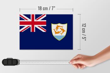 Panneau en bois drapeau d'Anguilla 18x12 cm Décoration drapeau d'Anguilla 4