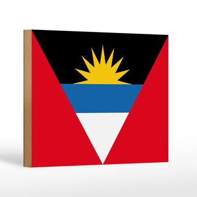 Letrero de madera bandera Antigua y Barbuda 18x12 cm decoración bandera