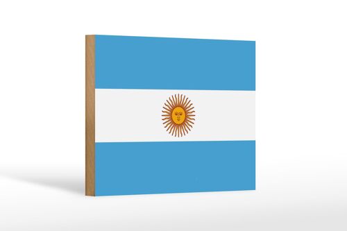 Holzschild Flagge Argentinien 18x12 cm Flag of Argentina Dekoration