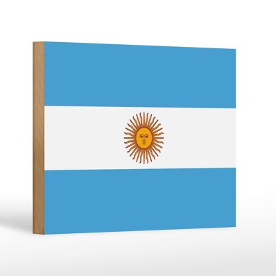 Letrero de madera bandera Argentina 18x12 cm Bandera de Argentina decoración