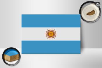 Panneau en bois drapeau Argentine 18x12 cm Décoration drapeau de l'Argentine 2