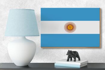 Panneau en bois drapeau Argentine 18x12 cm Décoration drapeau de l'Argentine 3