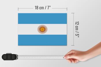 Panneau en bois drapeau Argentine 18x12 cm Décoration drapeau de l'Argentine 4