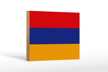 Panneau en bois drapeau Arménie 18x12 cm Décoration drapeau de l'Arménie 1
