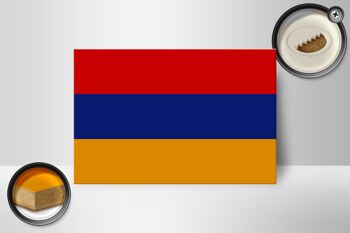Panneau en bois drapeau Arménie 18x12 cm Décoration drapeau de l'Arménie 2