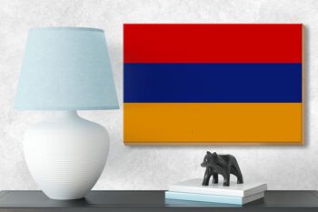 Panneau en bois drapeau Arménie 18x12 cm Décoration drapeau de l'Arménie 3