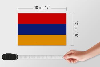 Panneau en bois drapeau Arménie 18x12 cm Décoration drapeau de l'Arménie 4