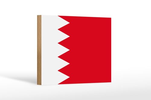 Holzschild Flagge 18x12 cm Flag Bahrain Bahrains Fahne Dekoration