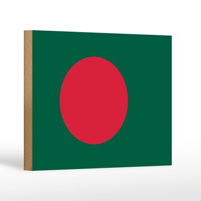 Drapeau panneau en bois Bangladesh 18x12 cm Décoration drapeau du Bangladesh