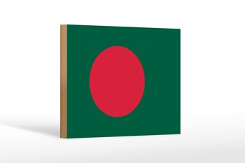 Drapeau panneau en bois Bangladesh 18x12 cm Décoration drapeau du Bangladesh 1