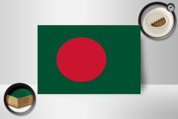 Drapeau panneau en bois Bangladesh 18x12 cm Décoration drapeau du Bangladesh 2