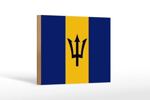 Holzschild Flagge Barbados 18x12 cm Flag of Barbados Dekoration