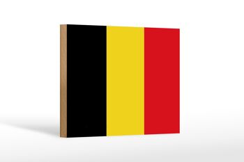 Panneau en bois drapeau de la Belgique 18x12 cm Décoration drapeau de la Belgique 1