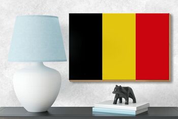 Panneau en bois drapeau de la Belgique 18x12 cm Décoration drapeau de la Belgique 3