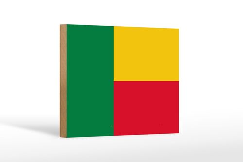 Holzschild Flagge Benins 18x12 cm Flag of Benin Dekoration