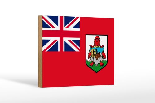 Holzschild Flagge Bermudas 18x12 cm Flag of Bermuda Dekoration