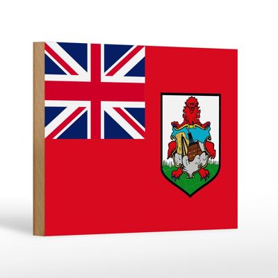 Holzschild Flagge Bermudas 18x12 cm Flag of Bermuda Dekoration