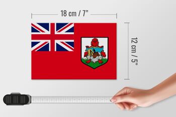 Panneau en bois drapeau des Bermudes 18x12 cm Décoration drapeau des Bermudes 4