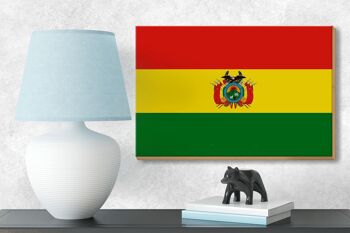 Panneau en bois drapeau de la Bolivie 18x12 cm Décoration drapeau de la Bolivie 3
