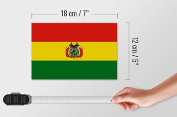 Panneau en bois drapeau de la Bolivie 18x12 cm Décoration drapeau de la Bolivie 4