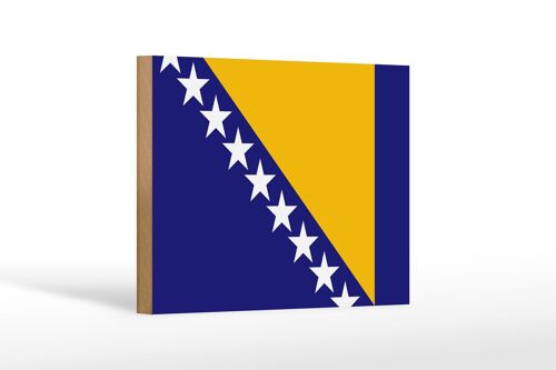 Holzschild Flagge Bosnien und Herzegowina 18x12 cm Flag Dekoration
