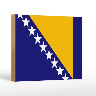 Holzschild Flagge Bosnien und Herzegowina 18x12 cm Flag Dekoration