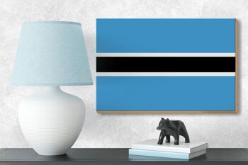Panneau en bois drapeau du Botswana 18x12 cm Décoration drapeau du Botswana 3