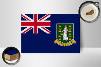 Drapeau en bois des îles Vierges britanniques, 18x12 cm, décoration de drapeau 2
