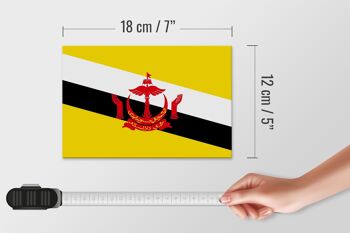 Panneau en bois drapeau du Brunei 18x12 cm Décoration drapeau du Brunei 4