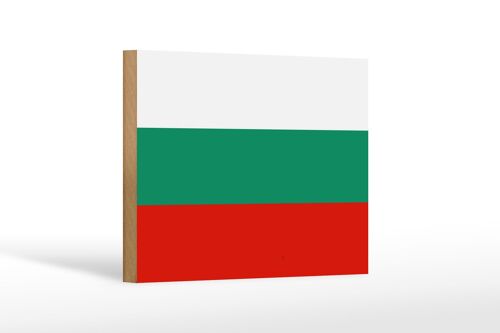 Holzschild Flagge Bulgariens 18x12 cm Flag of Bulgaria Dekoration