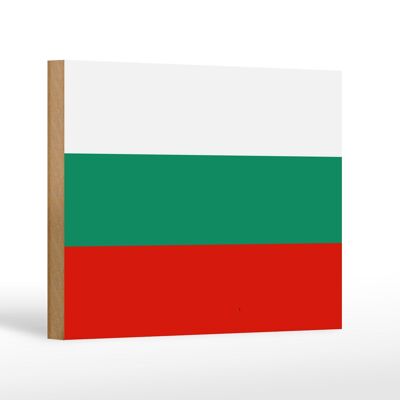 Holzschild Flagge Bulgariens 18x12 cm Flag of Bulgaria Dekoration