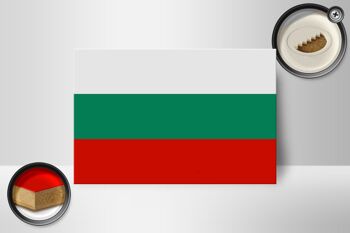 Panneau en bois drapeau de la Bulgarie 18x12 cm Décoration drapeau de la Bulgarie 2