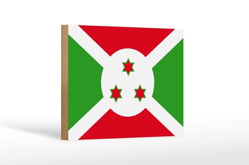 Holzschild Flagge Burundis 18x12 cm Flag of Burundi Dekoration