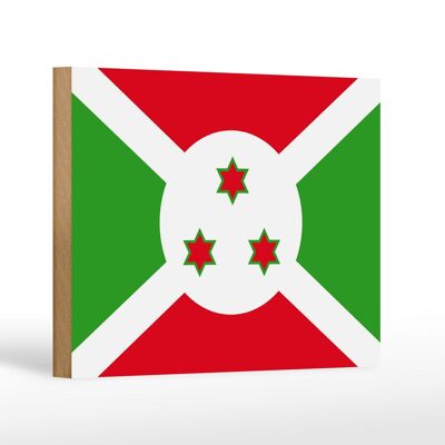 Panneau en bois drapeau du Burundi 18x12 cm Décoration drapeau du Burundi