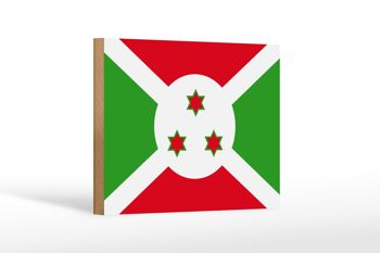 Panneau en bois drapeau du Burundi 18x12 cm Décoration drapeau du Burundi 1