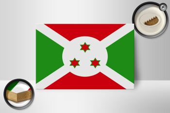 Panneau en bois drapeau du Burundi 18x12 cm Décoration drapeau du Burundi 2