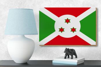 Panneau en bois drapeau du Burundi 18x12 cm Décoration drapeau du Burundi 3