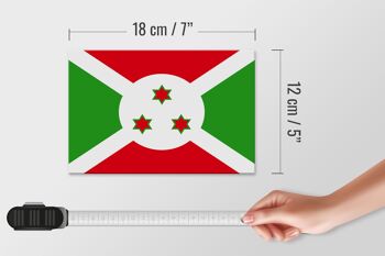 Panneau en bois drapeau du Burundi 18x12 cm Décoration drapeau du Burundi 4